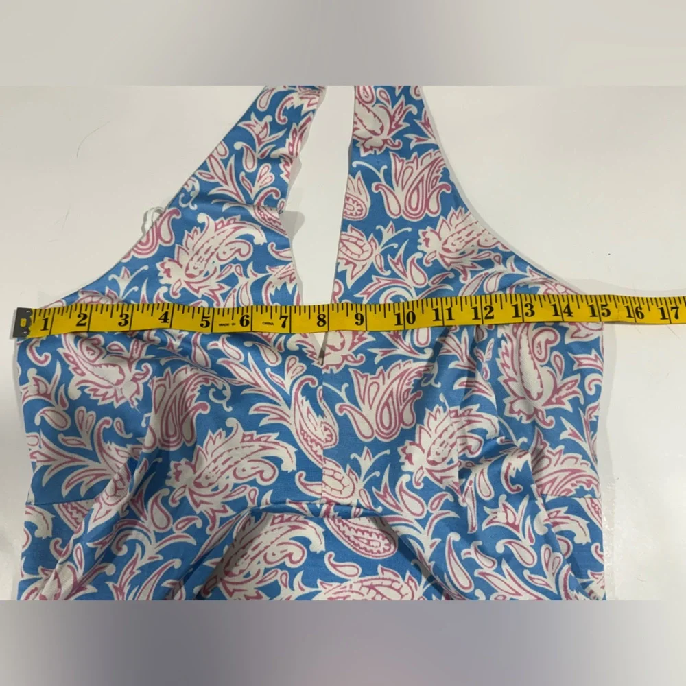 J. McLaughlin Fully Lined Blue 95% SILK Dress EUC - Picture 11 of 12